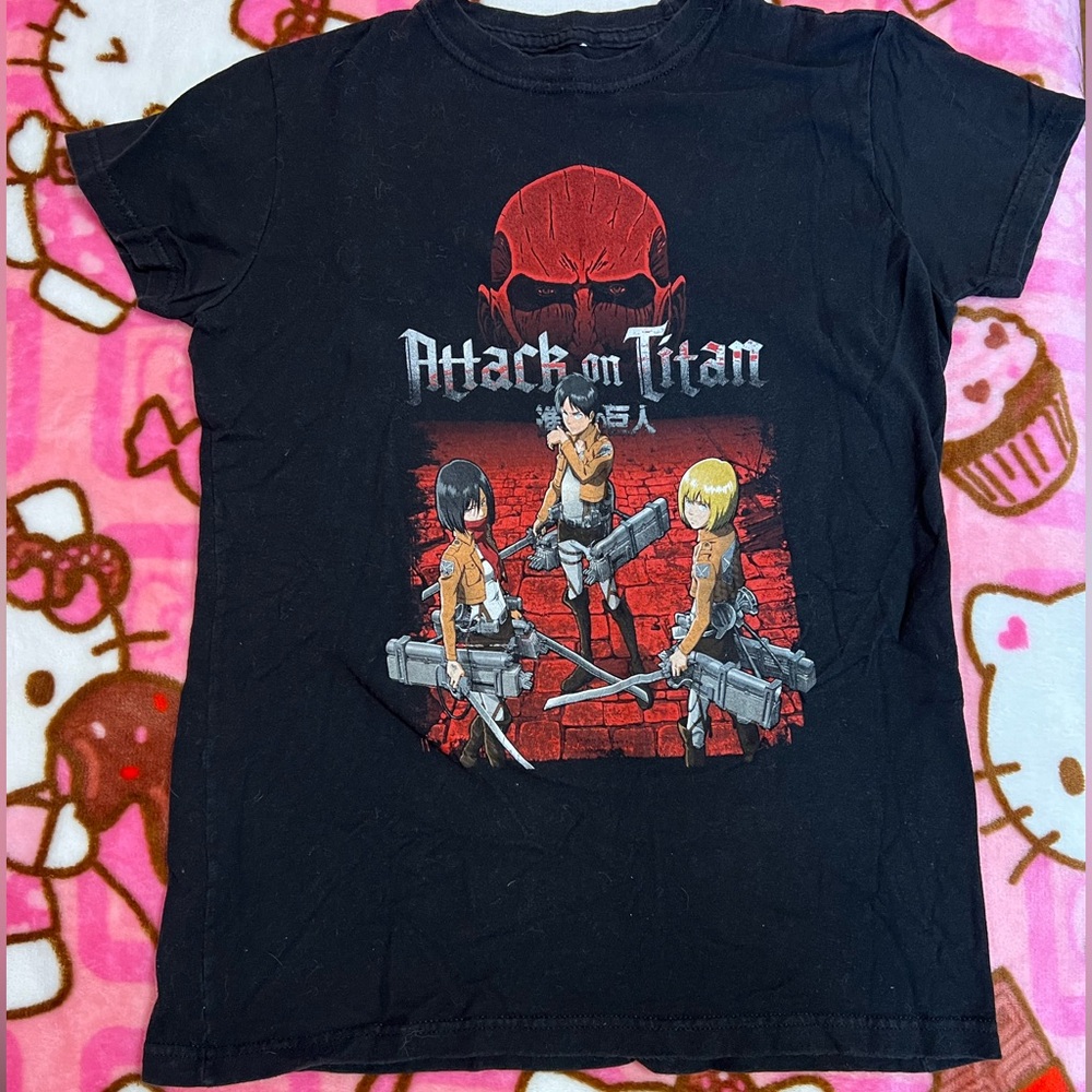 Attack on Titan : Eren Mikasa Armin Anime T Shirt Tee ( Size : Small )